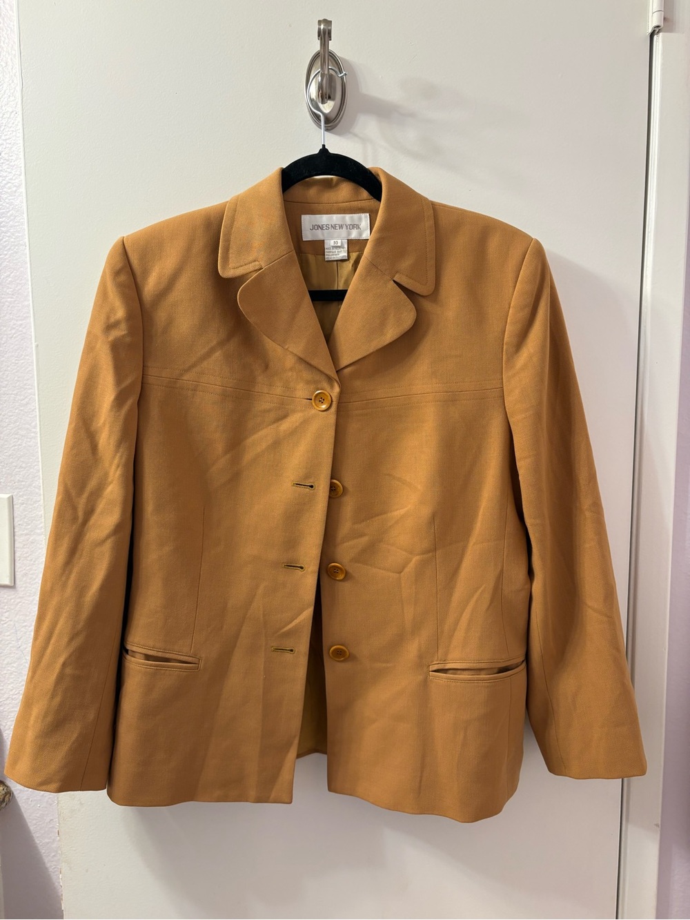 Jones New York Blazer 1990s 100% Pure Wool Size 10 (PTP 21/L 26)